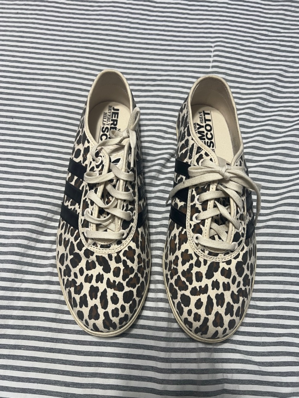 Jeremy Scott Leopard Canvas Sneakers - Beige, Black, Brown